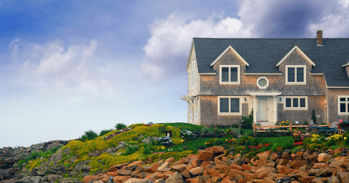 House high on a cliff over the ocean