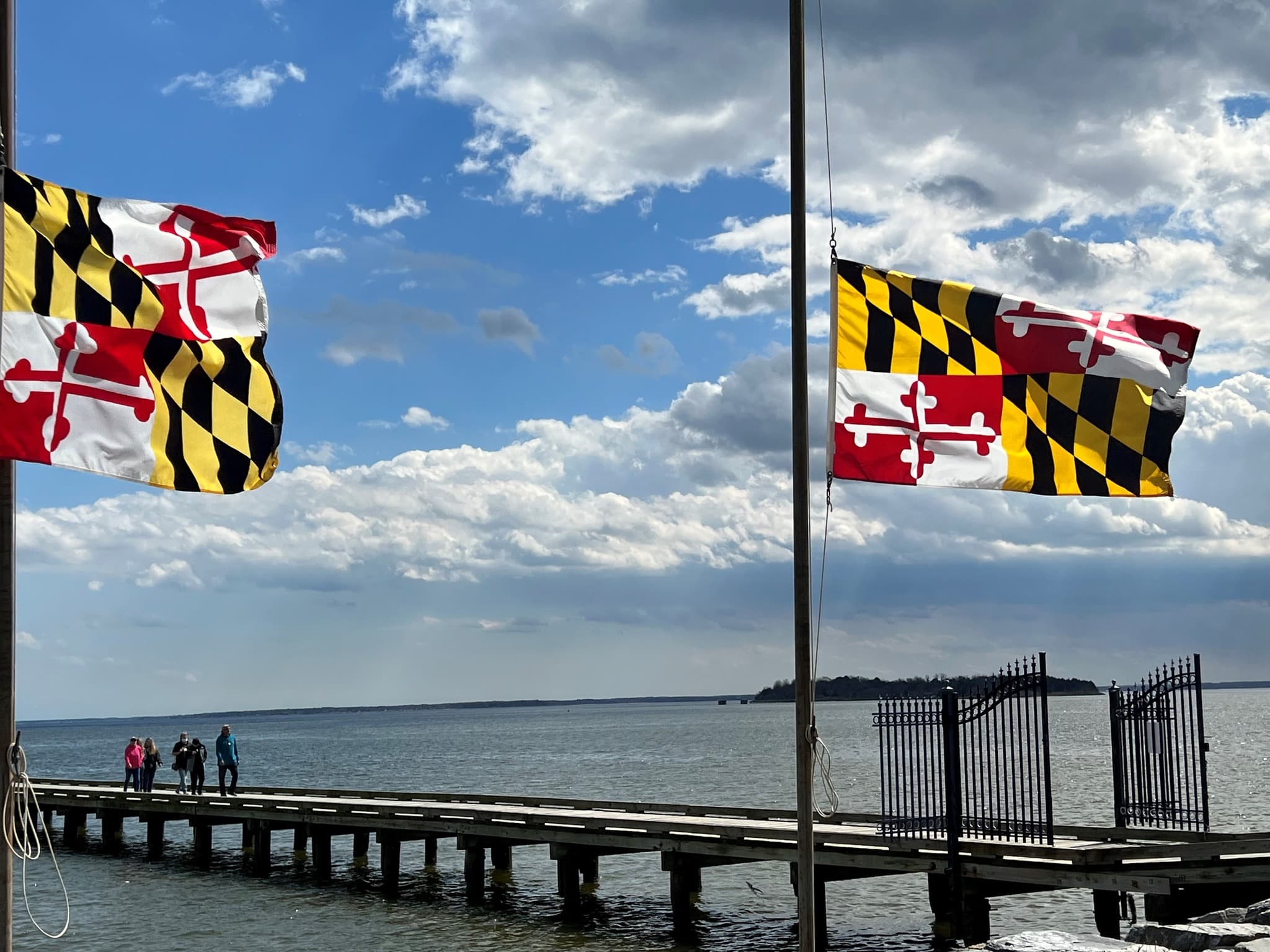 Flags at St. Clement's Island